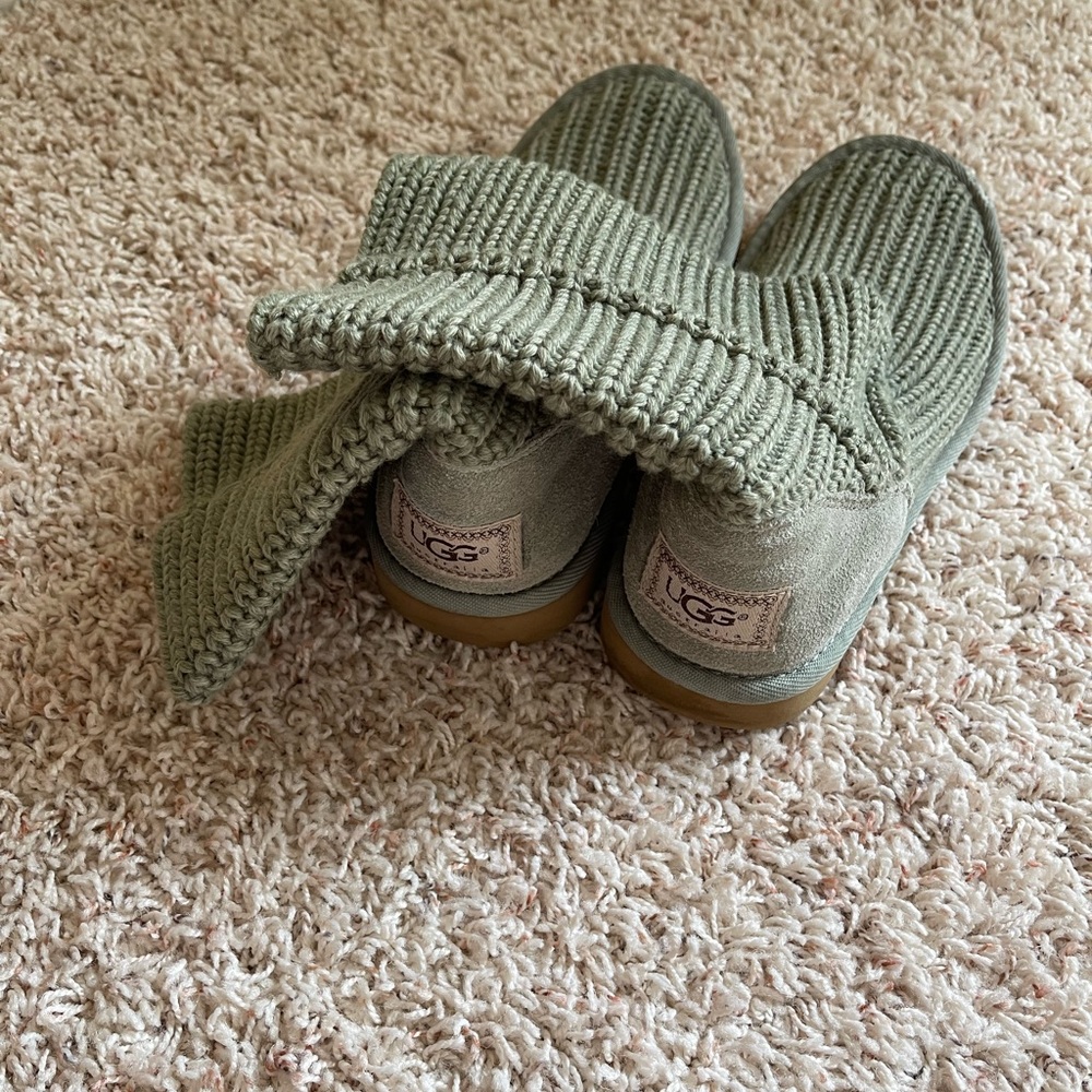 UGG green knit cardy boots 6, excellent condition, hardly worn - Picture 2 of 8